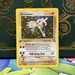 Pokemon TCG Hitmonlee 7/62 Fossil 1st Edition Holo Rare LP + NM - - Image 1
