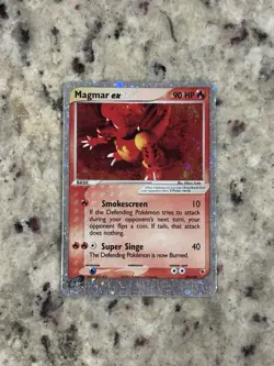Pokemon TCG Magmar ex 100/109 Ruby and Sapphire Ultra Rare EX Holo English 2003 - Image 1