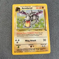 Pokemon TCG Aerodactyl Fossil Holo Card 1/62 Unlimited Rare, LP Condition - Image 1
