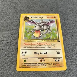 Pokemon TCG Aerodactyl Fossil Holo Card 1/62 Unlimited Rare, LP Condition - Image 2