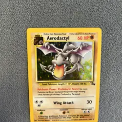 Pokemon TCG Aerodactyl Fossil Holo Card 1/62 Unlimited Rare, LP Condition - Image 3