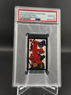 2013 Pokemon Hanafuda Kanto February - Golem/Weezing GEM PSA 10 - Image 1