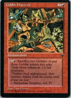 Lot of 3 MTG Magic The Gathering Goblin Warrens Fallen Empires See Scans - Image 1