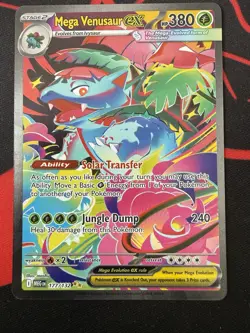 Pokemon TCG Mega Evolution Mega Venusaur EX Card 177/132 Sir NM Condition - Image 1