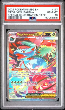 Pokemon TCG Mega Venusaur ex SIR Holo 177/132 EN PSA 10 Mega Evolution - Image 1