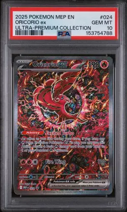 2025 POKEMON MEP EN-ME BLACK STAR PROMO #024 ORICORIO EX PSA 10 - Image 1