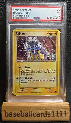 2006 POKEMON POP SERIES 2 #3 RAIKOU-HOLO PSA 5 P2 - Image 1