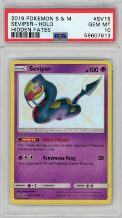 2019 Pokemon S & M - Seviper HOLO #SV15 Hidden Fates Shiny Vault PSA 10 GEM MINT - Image 1