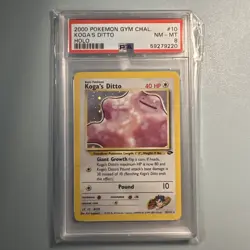Wizards of the Coast 2000 Pokemon Gym Challenge Koga's Ditto Holo #10 PSA 8 - Image 1