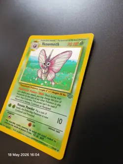 Venomoth card 13 /64 Rare Jungle Set Holo Pokemon Card Unlimited Edition 1999 Mp - Image 3
