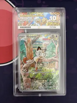 Pokemon TCG Meowth Illustration Rare Phantasmal Flames Ace 10 Gem Mint 106/094 - Image 1