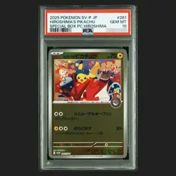 PSA 10 HIROSHIMA'S PIKACHU 261/SV-P SPECIAL BOX PROMO POKEMON CARD JAPANESE - Image 1