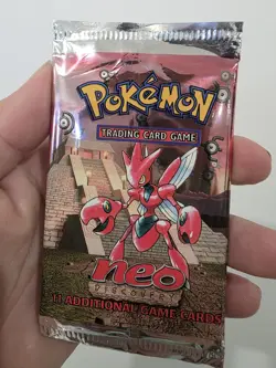 Pokemon Neo Discovery Booster Pack Factory Sealed Scizor Art work - Image 1