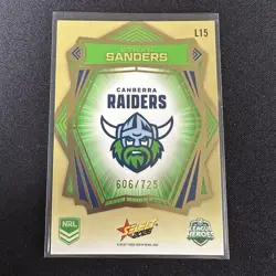 Ethan Sanders #606/725 Luminous Gold Back 2026 NRL League Heroes Hobby - Raiders - Image 2