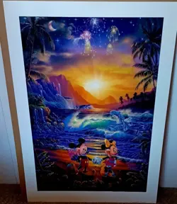 Christian Riese Lassen Signed Disney "Seaside Romance" On Heavy Paper 150/350 - Image 1