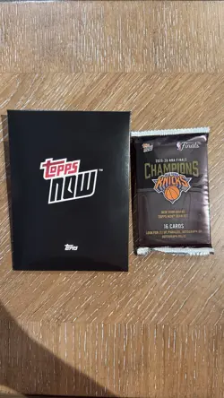 2026 NBA Finals NEW YORK KNICKS Champions Topps NOW 16 Card Team Set Sealed Pack - Image 1