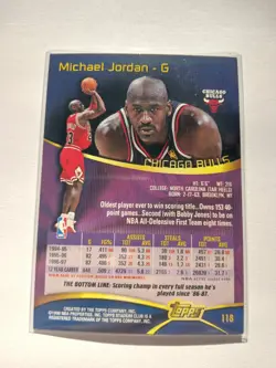 1998-99 Topps Stadium Club #118 Michael Jordan HTF Basketball Card - Image 4