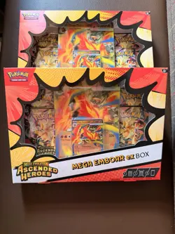 2 X Mega Emboar EX Box Pokemon TCG Mega Evolution Ascended Heroes New & Sealed - Image 1