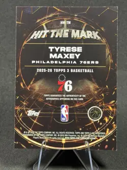 Tyrese Maxey 25-26 Topps 3 /25 Auto Bronze On Card Hit The Mark #HM-TM In Hand - Image 2
