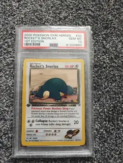 Rocket's Snorlax 1st Edition Gym Heroes #33/132 PSA 10 GEM MINT 2000 Pokemon - Image 1