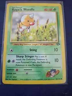 Pokemon TCG Koga's Weedle Gym Challenge 82 Regular Unlimited Common - Image 1