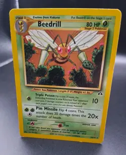 Beedrill 18/75 Neo Discovery LP Vintage Pokemon TCG Card WOTC Unlimited - Image 1