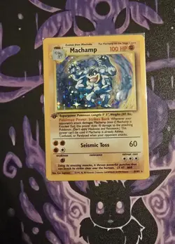 Pokemon TCG Machamp Holo 1st Edition Base Set Rare Card 8/102 Sealed - Image 1