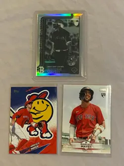 2025 Marcelo Mayer RC Negative Refractor USC117 Rookie 3 Card Lot Red Sox - Image 1