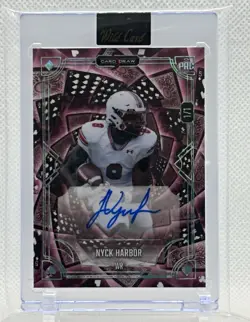 Wild Card 2025 5 Card Draw Nyck Harbor Auto 1/1 Football Card #5CDCL-NHA - Image 1