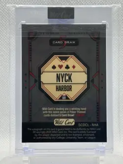 Wild Card 2025 5 Card Draw Nyck Harbor Auto 1/1 Football Card #5CDCL-NHA - Image 2