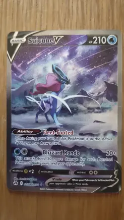 Suicune v GG38/GG70 Crown Zenith: Galarian Gallery Holo Pokemon TCG Card NM - Image 2