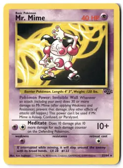 Pokemon Card - Mr. Mime 22/64 Unlimited Rare - Jungle - NM/Mint - Image 1