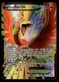 Ho-Oh EX 119/124 Full Art Ultra Rare Dragons Exhalted Pokemon Card - Image 1