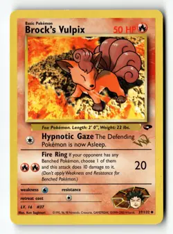 Pokemon Card Brock's Vulpix [W Stamped] LP WoTC Promo 037/132 - Image 1