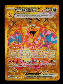 Pokemon Card Charizard ex 228/197 Obsidian Flames Gold Secret Rare OBF MP 2023 - Image 1