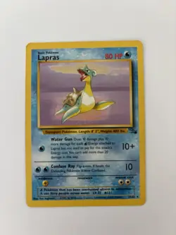 Pokemon Lapras Fossil Card 25/62 Non-Holo Rare Vintage 1999 - Image 1