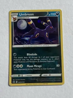 HD GALAXY SWIRL 🌀 Umbreon SWSH129 Cosmo Promo Holo Evolving Skies Pokemon Card - Image 3