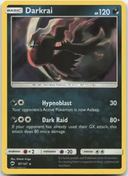 Darkrai 87/147 Holo SM - Burning Shadows Pokemon Card NM - Image 1