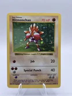Hitmonchan Pokemon Card Shadowless Holo 7/102 Base Set Rare Vintage 1999 MP - Image 1