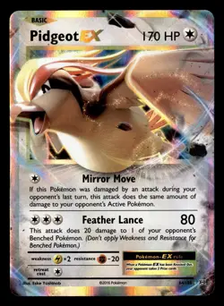 Pidgeot EX 64/108 EX Rare Holo Evolutions Pokemon Card - Image 2