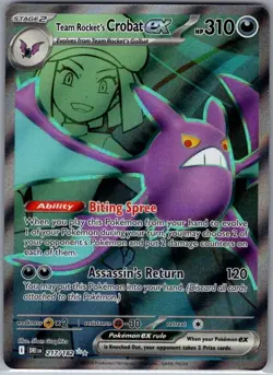 Team Rocket's Crobat ex - 217/182 SV10: Destined Rivals - Pokemon Card - NM - Image 1