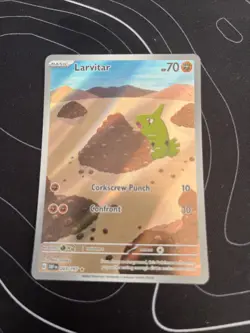 Pokemon TCG Larvitar Obsidian Flames Illustration Rare Card 203/197 - Image 3