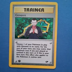 Pokemon Card 18/132 TCG Giovanni Trainer Holo Rare Gym Challenge WOTC - Image 1