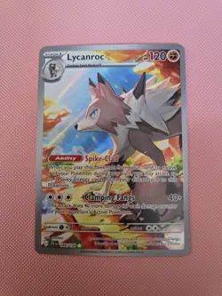 Pokemon TCG Journey Together Lycanroc Illustration Rare Card 166/159 - Image 1