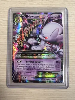 Pokemon M Mega Mewtwo EX Ultra Rare Holo TCG Card 64/162 - Image 3