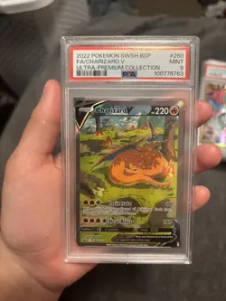 Pokemon Charizard TCG Prerelease Holo Card SWSH066 Promo #216 PSA 9 - Image 1