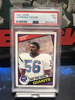 1984 Topps #321 Lawrence Taylor PSA 7 NM HOF - Image 1