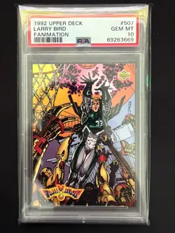 1992-93 Upper Deck Larry Bird Fanimation #507 Boston Celtics PSA 10 Gem Mint HOF - Image 1