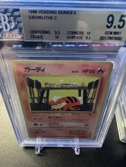 1998 Pokemon Vending Series 3 Japanese Growlithe #058 BGS Gem Mint 9.5 - Image 3