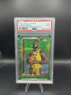 2025 Topps Chrome LeBron James Green Sparkle Image Variation /99 PSA 9 Mint - Image 1